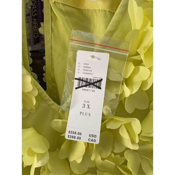 NWT Anthropologie Maeve Sleeveless Floral Appliqué Mini Dress In Lime Size 3X - Picture 9 of 12
